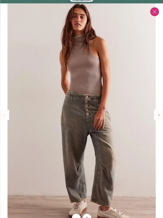 LIKE NEW- FREE PEOPLE Osaka jeans in Stable Gray, Sold Out!, 27 - Picture 2 of 14